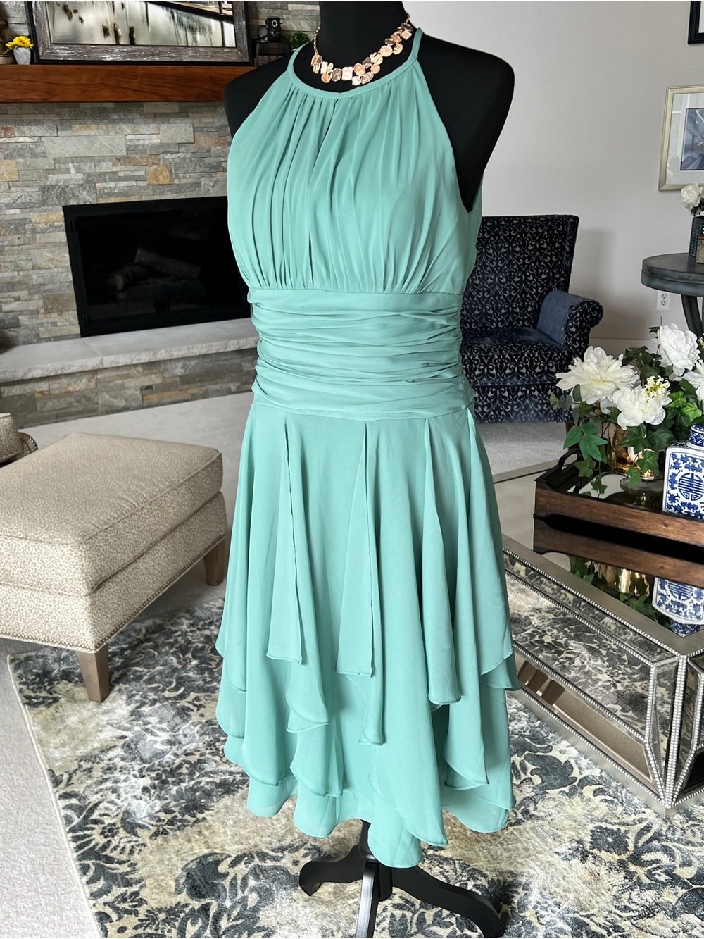 NWT JJs House Teal High Low Dress